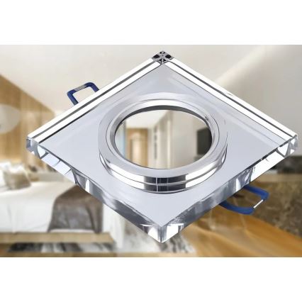 Luminária de embutir 1xGU10/MR16/10W/230V 9x9 cm cromado brilhante