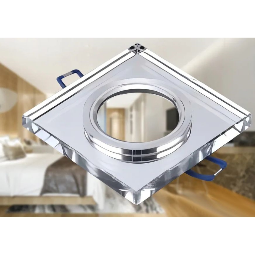 Luminária de embutir 1xGU10/MR16/10W/230V 9x9 cm cromado brilhante