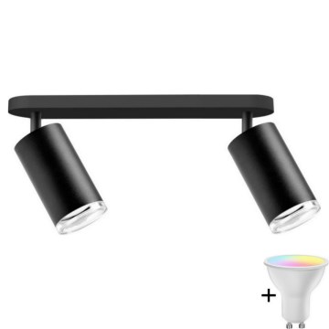 Luminária de embutir LED RGBW dimmável para banheiro TURYN 2xGU10/6,5W/230V 2700-6500K Wi-Fi IP44 preta