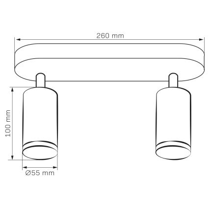 Luminária de embutir LED RGBW dimmável para banheiro TURYN 2xGU10/6,5W/230V 2700-6500K Wi-Fi IP44 preta