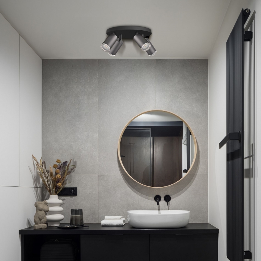 Luminária de embutir LED RGBW dimmável TURYN 4xGU10/6,5W/230V 2700-6500K Wi-Fi IP44 preta