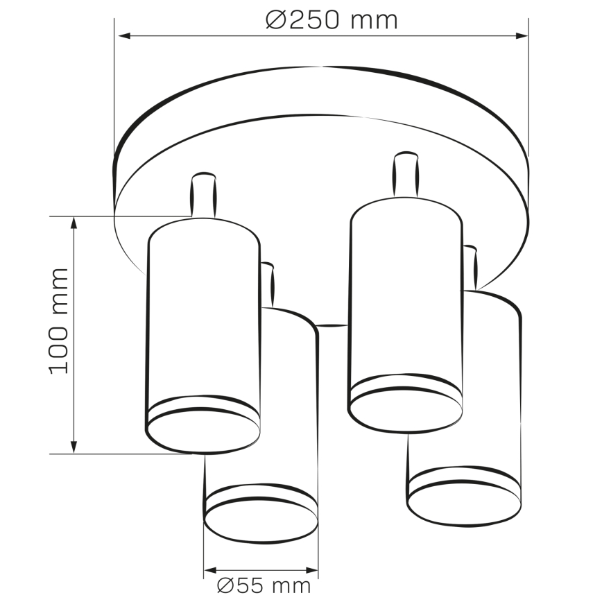 Luminária de embutir LED RGBW dimmável TURYN 4xGU10/6,5W/230V 2700-6500K Wi-Fi IP44 preta