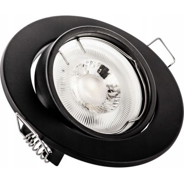 Luminária de embutir para teto 1xGU10/MR16/10W/230V, diâmetro 9 cm, preta