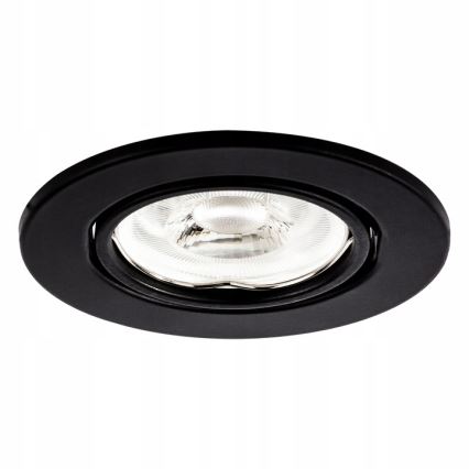 Luminária de embutir para teto 1xGU10/MR16/10W/230V, diâmetro 9 cm, preta