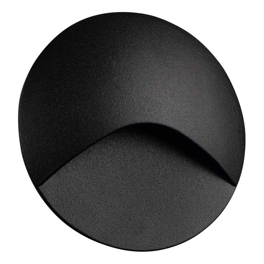 Luminária de escada LED EXIN LED/2,5W/230V 3000K IP65 preta redonda