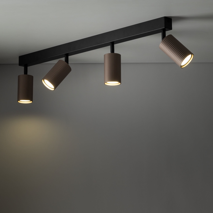 Luminária de focos TUNE 4xGU10/10W/230V preto/castanho