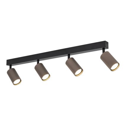 Luminária de focos TUNE 4xGU10/10W/230V preto/castanho
