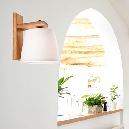 Luminária de parede 1xE27/60W/230V carvalho
