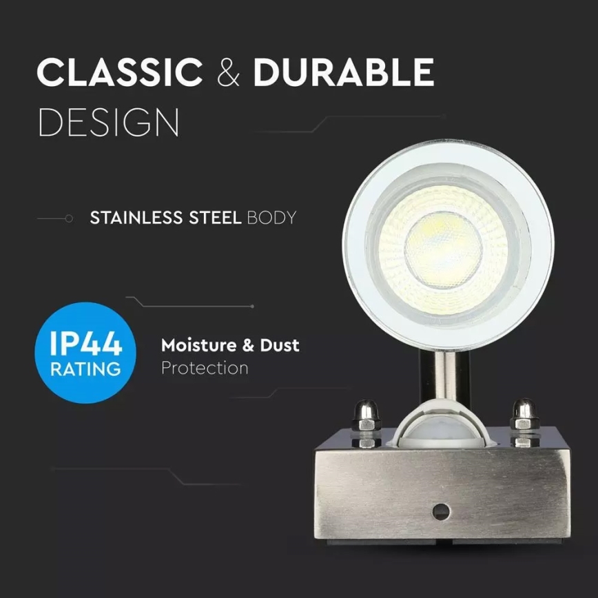 Luminária de parede exterior com sensor 2xGU10/35W/230V IP44
