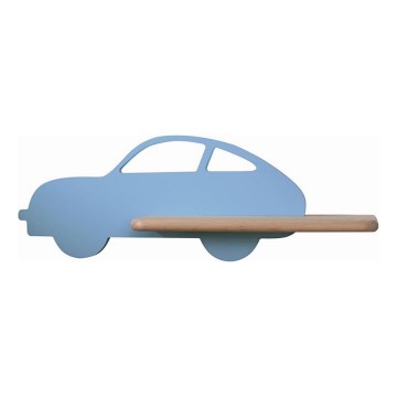 Luminária de parede infantil LED com prateleira CAR LED/5W/230V azul/madeira,