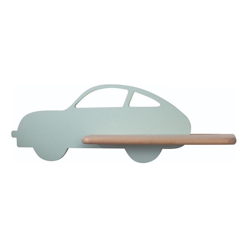 Luminária de parede infantil LED com prateleira CAR LED/5W/230V verde/madeira,
