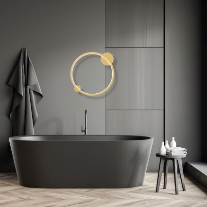 Luminária de parede LED SATURNO LED/25W/230V diâmetro 50 cm IP44 dourada