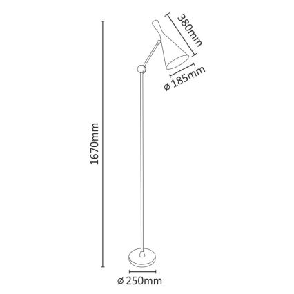 Luminária de piso MODERN 1xE27/20W/230V preto antigo