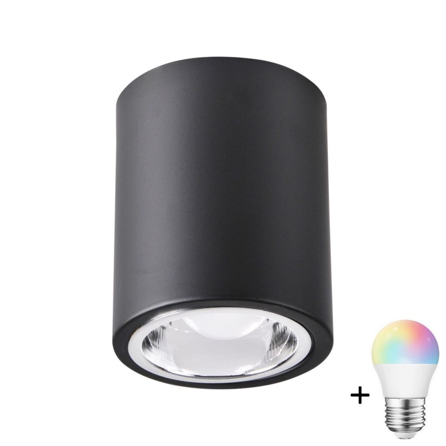 Luminária de ponto dimmável LED RGBW JUPITER 1xE27/6,5W/230V 2700-6500K Wi-Fi diâmetro 9,8 cm preta
