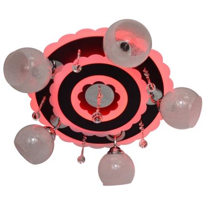 Luminária de teto ARONA 5xE27/15W/230V+LED preta