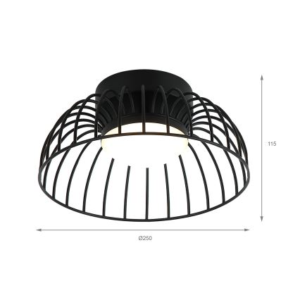 Luminária de teto BETSY LED/12W/230V diâmetro 25 cm preto