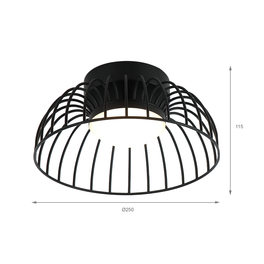 Luminária de teto BETSY LED/12W/230V diâmetro 25 cm preto