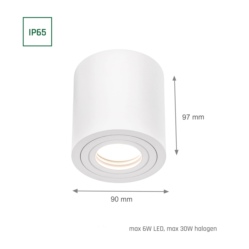 Luminária de teto para banheiro CHLOE 1xGU10/30W/230V IP65 redonda branca