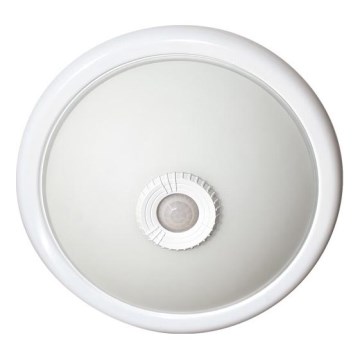 Luminária de teto com sensor de movimento e crepuscular, 2xE27/40W/230V, Ø 30 cm, branca