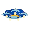 Luminária de teto infantil LUCCA 5xE27/24W/230V azul