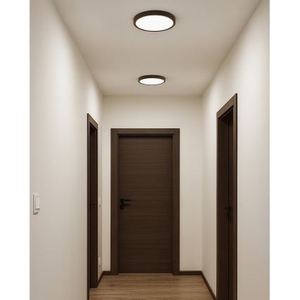 Luminária de teto LED/18W/230V 3000/4000/6500K Ø 23 cm castanha