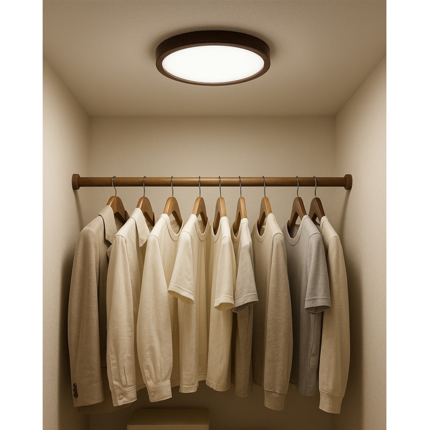 Luminária de teto LED/18W/230V 3000/4000/6500K Ø 23 cm castanha