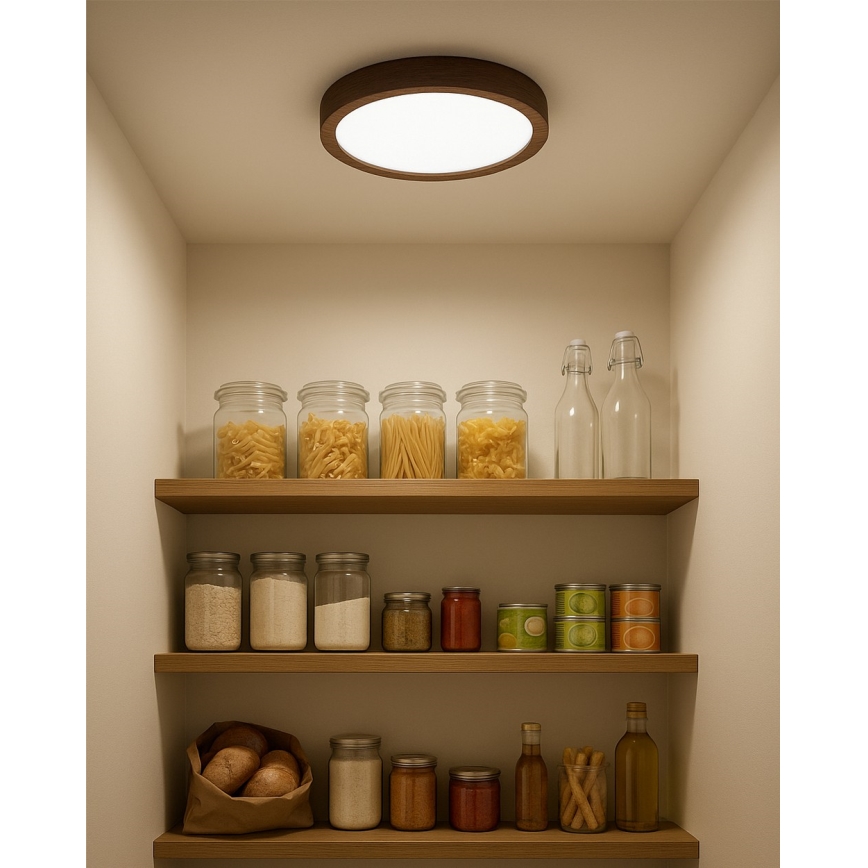 Luminária de teto LED/18W/230V 3000/4000/6500K Ø 23 cm castanha