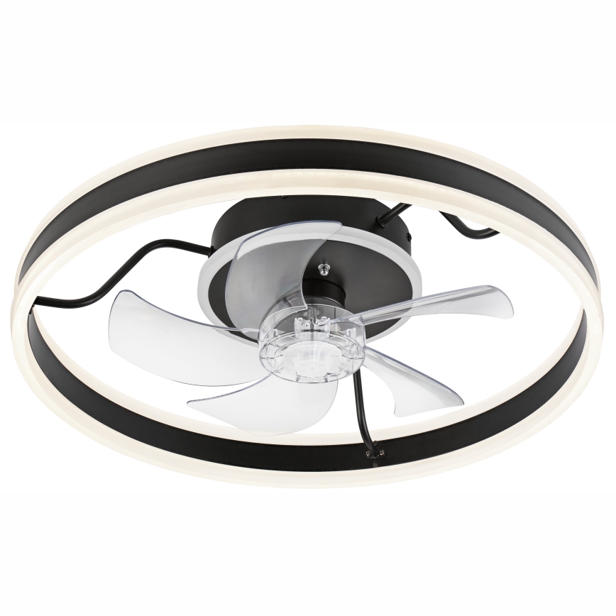 Luminária de teto LED dimmerizável com ventilador APOLLO LED/38W/230V preta + controlo remoto