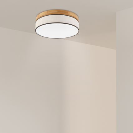 Luminária de Teto LED BELLADONNA 36W/230V 40 cm creme/ Carvalho