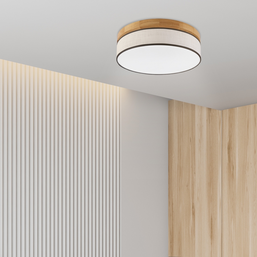 Luminária de Teto LED BELLADONNA 36W/230V 40 cm creme/ Carvalho