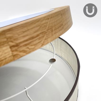 Luminária de Teto LED BELLADONNA 36W/230V 40 cm creme/ Carvalho