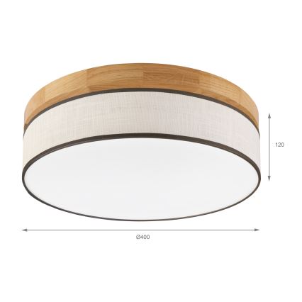 Luminária de Teto LED BELLADONNA 36W/230V 40 cm creme/ Carvalho