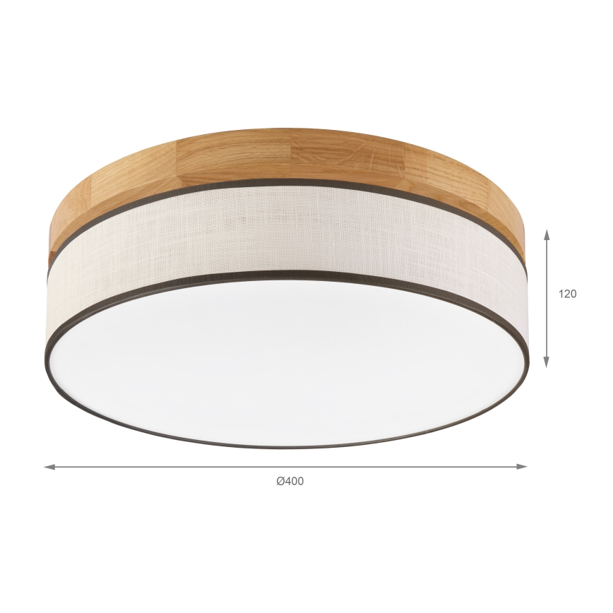 Luminária de Teto LED BELLADONNA 36W/230V 40 cm creme/ Carvalho