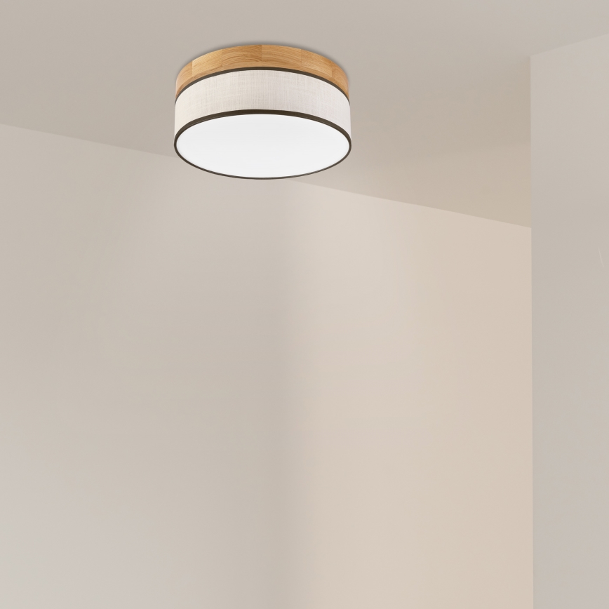Luminária de teto LED Brilagi BELLADONNA LED/20W/230V diâmetro 30 cm creme/ Carvalho