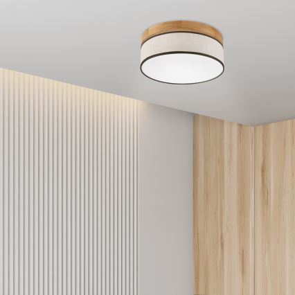 Luminária de teto LED Brilagi BELLADONNA LED/20W/230V diâmetro 30 cm creme/ Carvalho