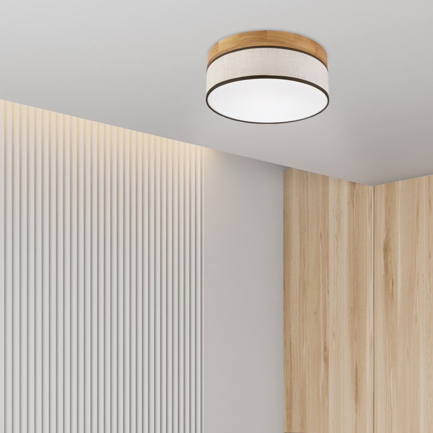 Luminária de teto LED Brilagi BELLADONNA LED/20W/230V diâmetro 30 cm creme/ Carvalho