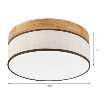 Luminária de teto LED Brilagi BELLADONNA LED/20W/230V diâmetro 30 cm creme/ Carvalho