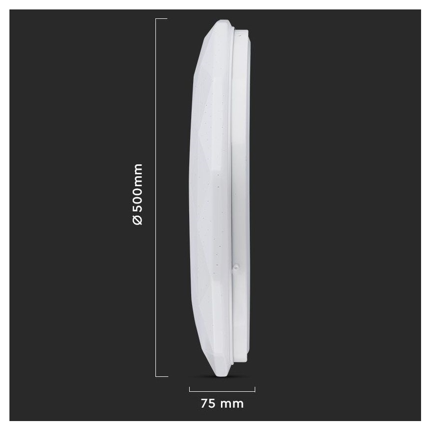 Candeeiro de tecto LED regulável 60W/230V 3000K/4000K/6500K, diâmetro 50 cm + comando remoto