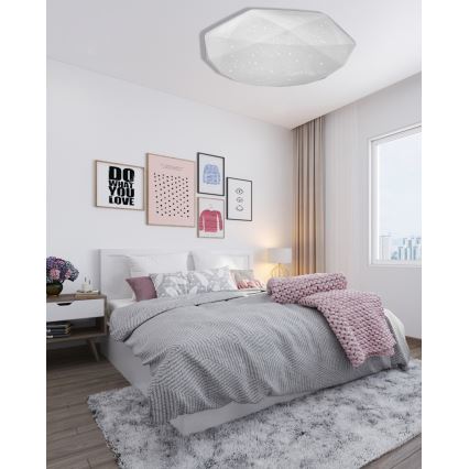 Luminária de teto LED dimmerizável INDUS LED/60W/230V 2700-6500K diâmetro 58 cm + controlo remoto