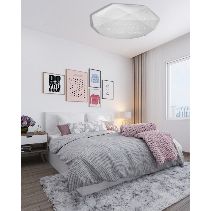 Luminária de teto LED dimmerizável INDUS LED/60W/230V 2700-6500K diâmetro 58 cm + controlo remoto