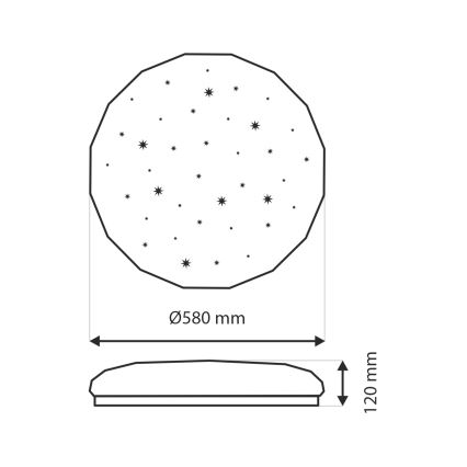 Luminária de teto LED dimmerizável INDUS LED/60W/230V 2700-6500K diâmetro 58 cm + controlo remoto