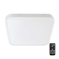 Luminária de teto LED para banheiro com sensor CHIP SAMSUNG LED/18W/230V IP44 4000K 29x29 cm branca + controlo remoto