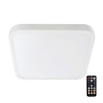 Luminária de teto LED para banheiro com sensor CHIP SAMSUNG LED/18W/230V IP44 4000K 29x29 cm branca + controlo remoto