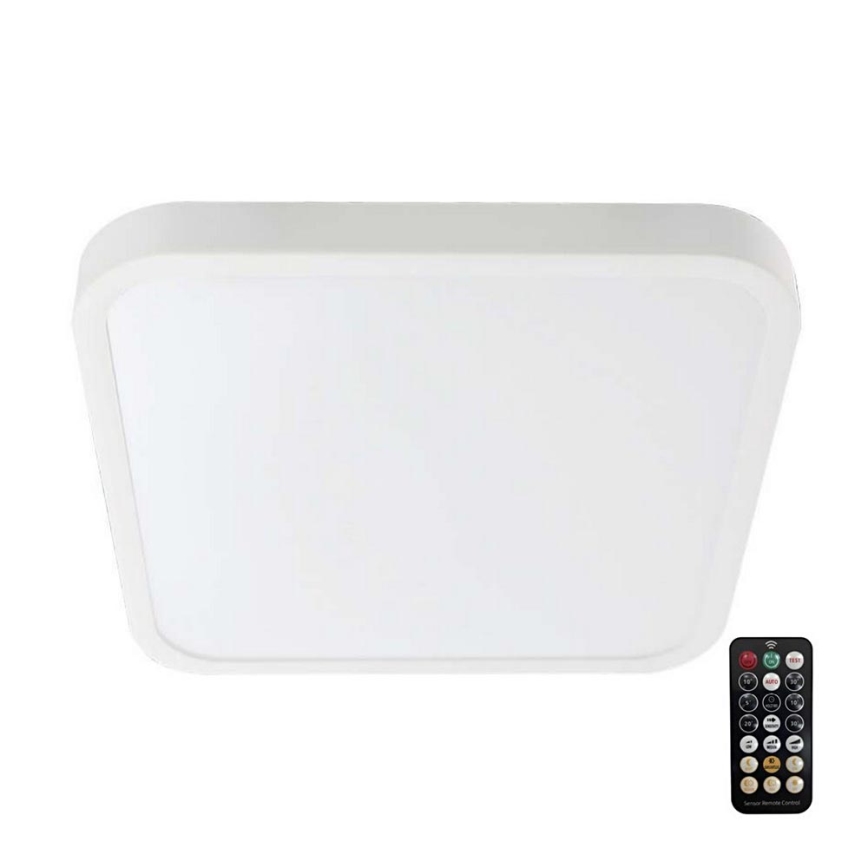 Luminária de teto LED para banheiro com sensor CHIP SAMSUNG LED/18W/230V IP44 4000K 29x29 cm branca + controlo remoto