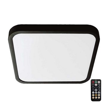 Luminária de teto LED para banheiro com sensor CHIP SAMSUNG LED/18W/230V IP44 4000K 29x29 cm preta + controlo remoto