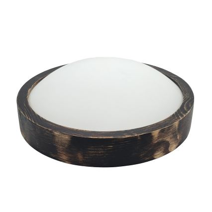 Luminária de teto OAK SLIM LED, 20W, 230V, 4000K, Ø 27 cm, carvalho/castanho-escuro