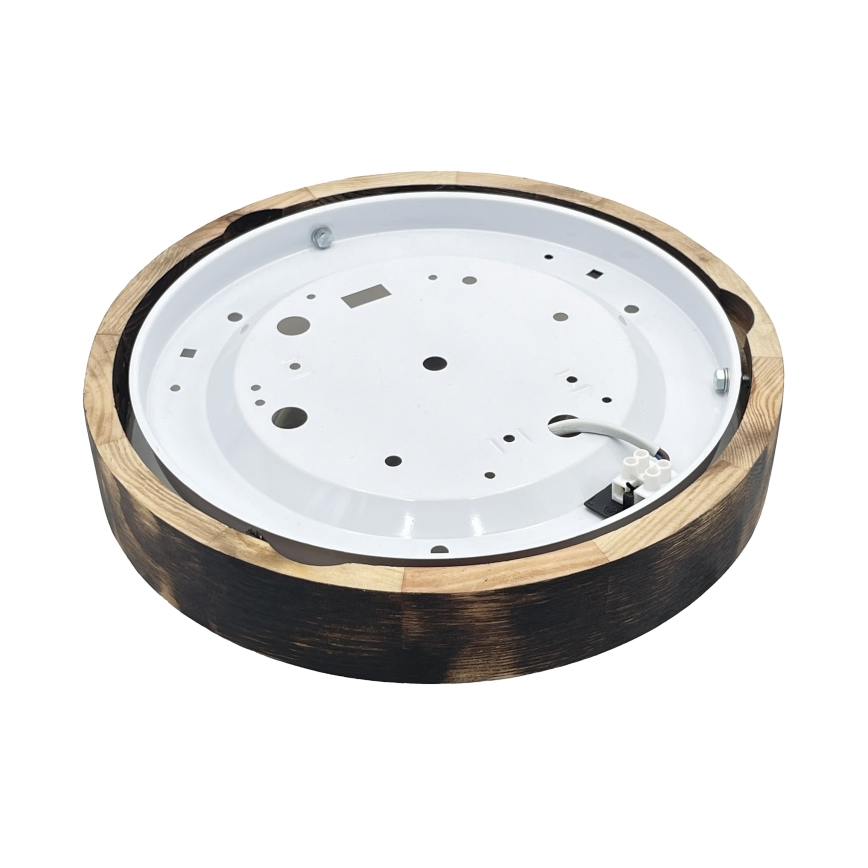 Luminária de teto OAK SLIM LED, 20W, 230V, 4000K, Ø 27 cm, carvalho/castanho-escuro