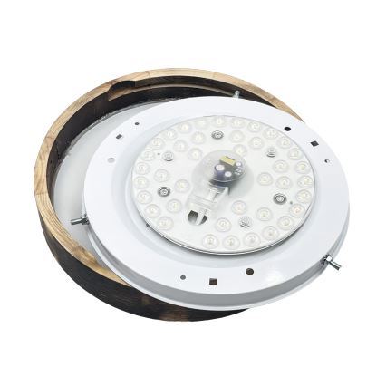 Luminária de teto OAK SLIM LED, 20W, 230V, 4000K, Ø 27 cm, carvalho/castanho-escuro