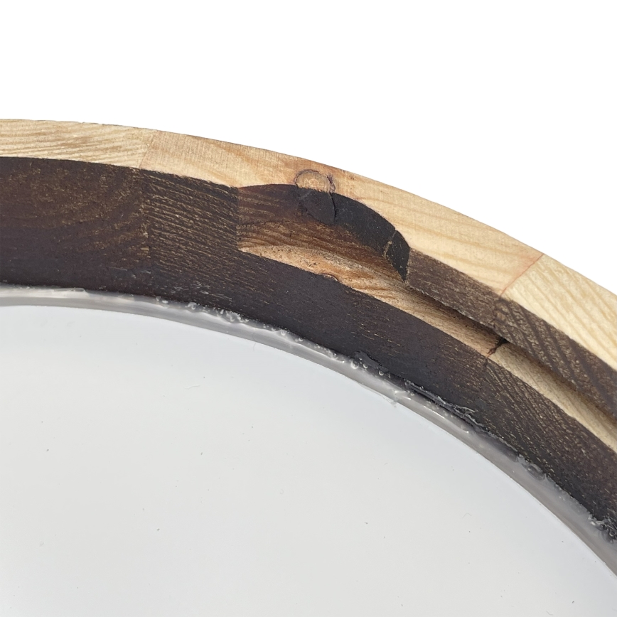 Luminária de teto OAK SLIM LED, 20W, 230V, 4000K, Ø 27 cm, carvalho/castanho-escuro