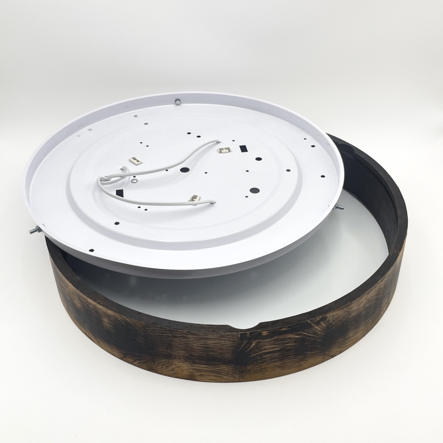 Luminária de teto OAK SMOKY 3xE27/15W/230V Ø 47,5 cm carvalho/marrom escuro